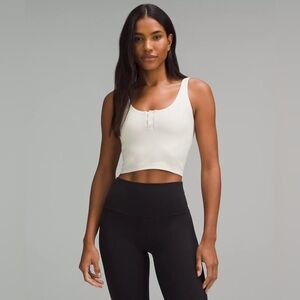 Lululemon Align Ribbed Henley Tank Top size 6/8/10 Bone